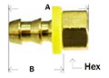 PO Inverted Flare Female Adapter Diagram
